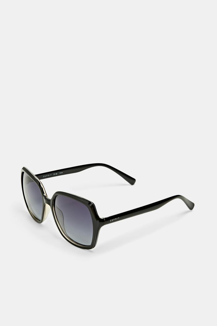 Gafas de sol de tendencia con cristales grandes, BLACK, detail image number 0