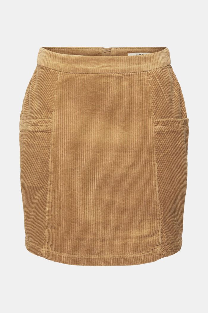 Minifalda de pana, 100 % algodón, KHAKI BEIGE, detail image number 8