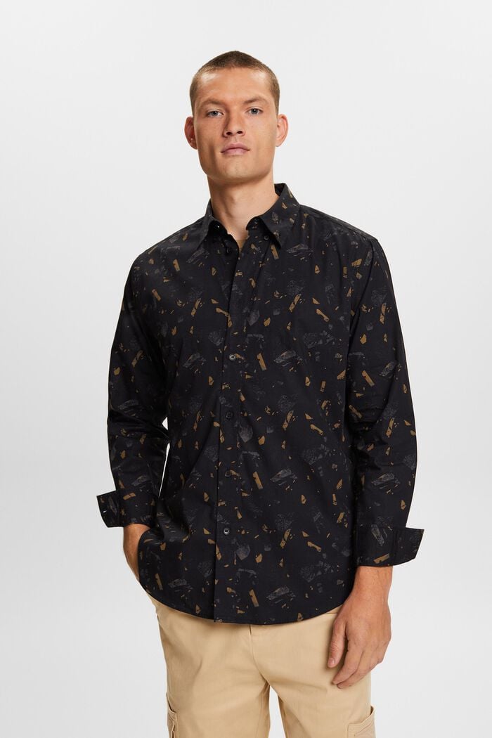 Camisa estampada de algodón, BLACK, detail image number 2