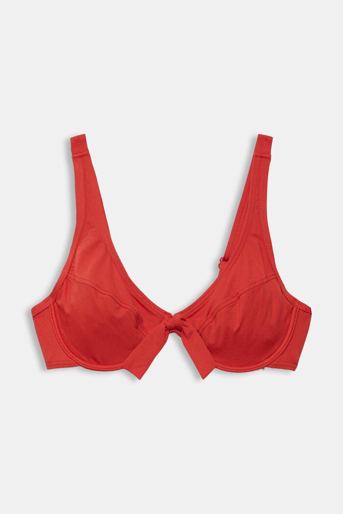 Reciclado: sujetador de bikini con aros sin relleno, RED, detail image number 1