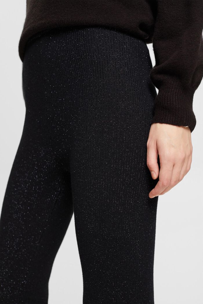 Pantalones de punto brillantes, BLACK, detail image number 2