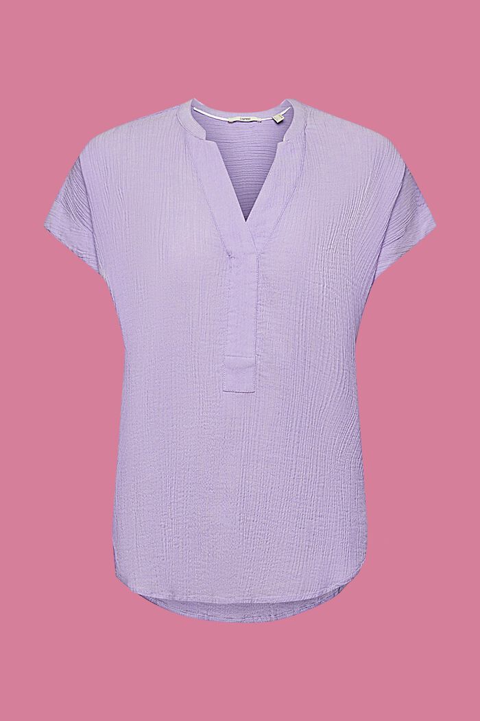 Blusa de algodón con textura, PURPLE, detail image number 7