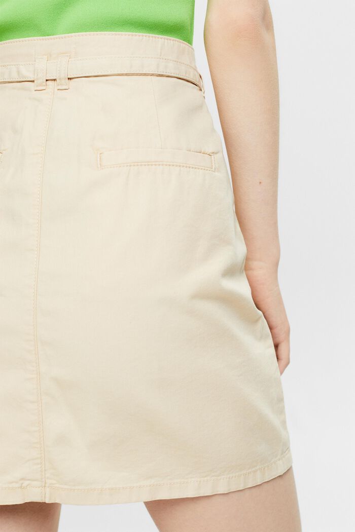 Minifalda estilo chino con cinturón, CREAM BEIGE, detail image number 3