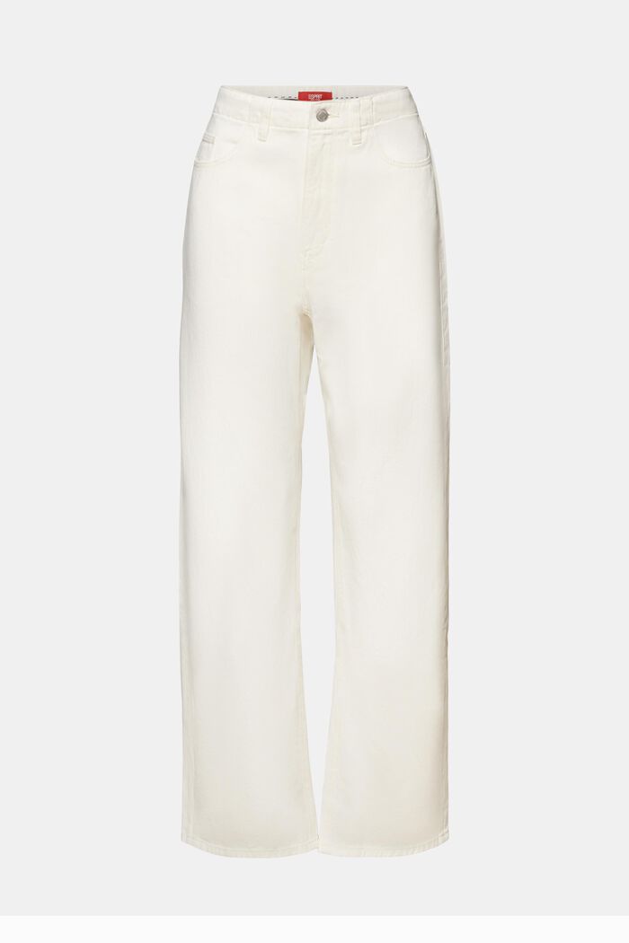 Pantalón de sarga y de pernera ancha, 100% algodón, OFF WHITE, detail image number 8