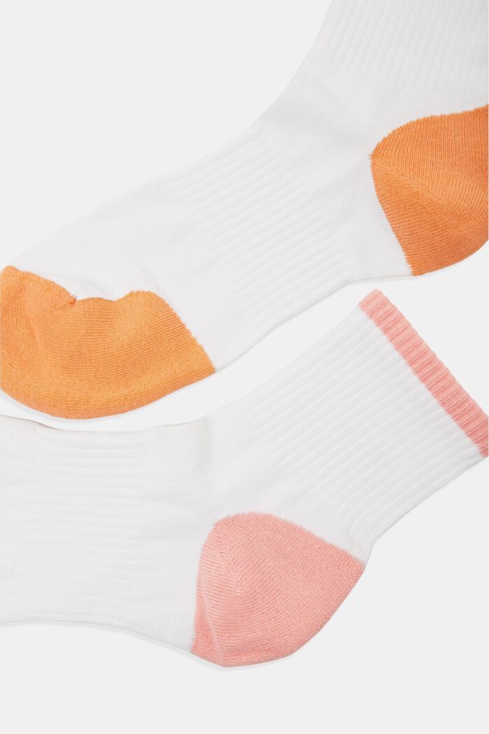 Pack de 2 pares de calcetines deportivos con detalles de colores, WHITE/ORANGE, detail image number 1