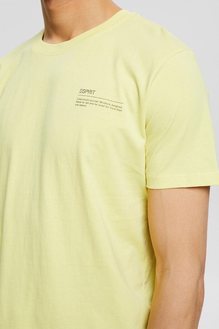 Camiseta de jersey con estampado, 100 % algodón ecológico, NEW YELLOW, detail image number 1