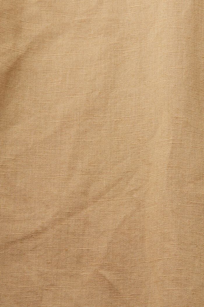 Camisa de manga corta confeccionada en una mezcla de lino y algodón, BEIGE, detail image number 5