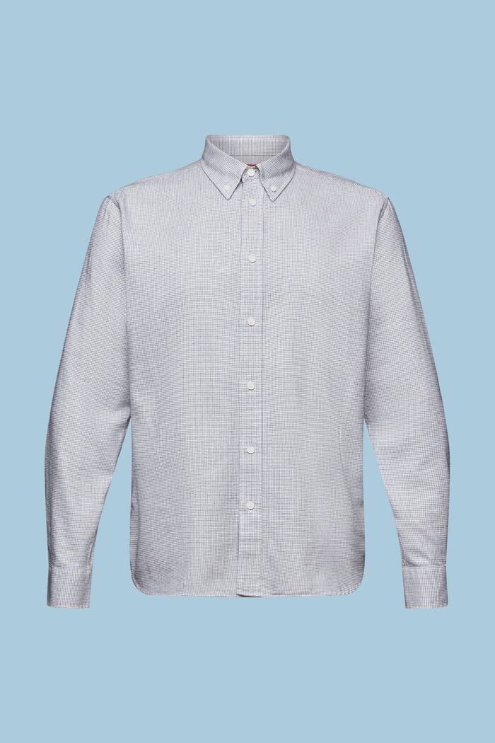 Mini camisa de cuadros de algodón de corte normal, WHITE, detail image number 6