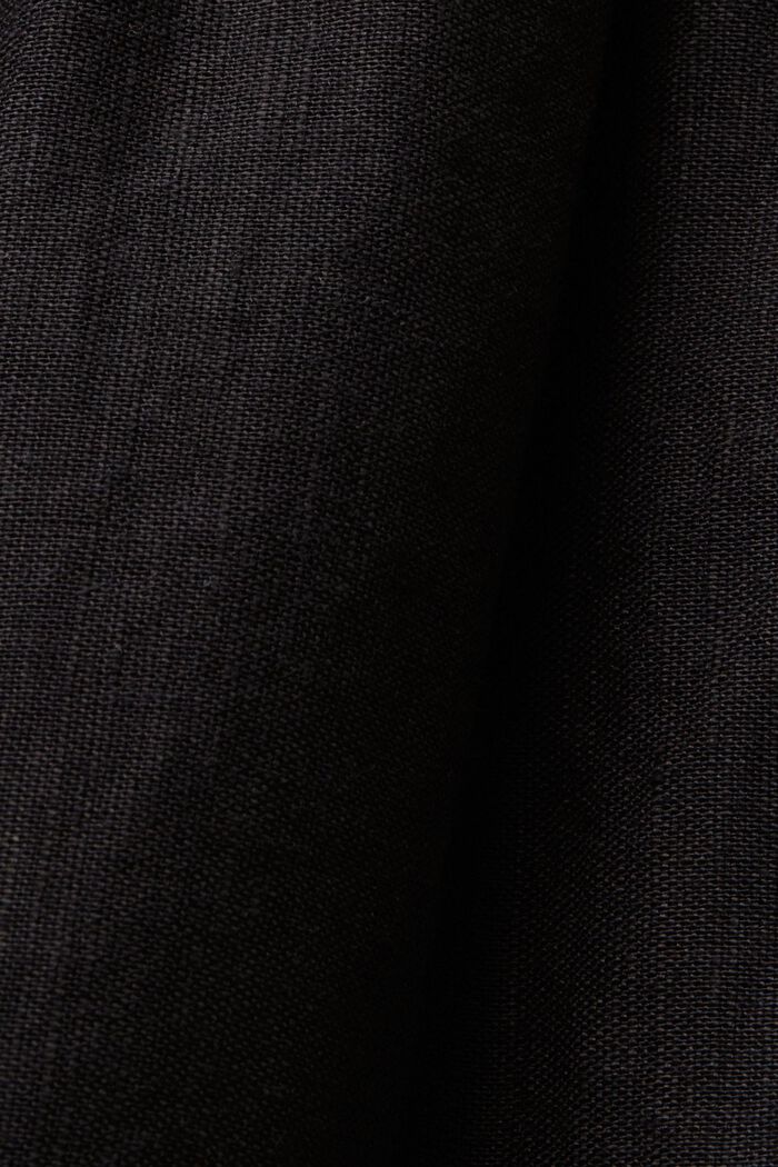 Vestido midi, mezcla de algodón y lino, BLACK, detail image number 6