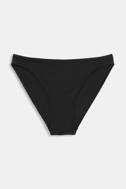 Braguita de bikini de pernera alta con textura, BLACK, overview