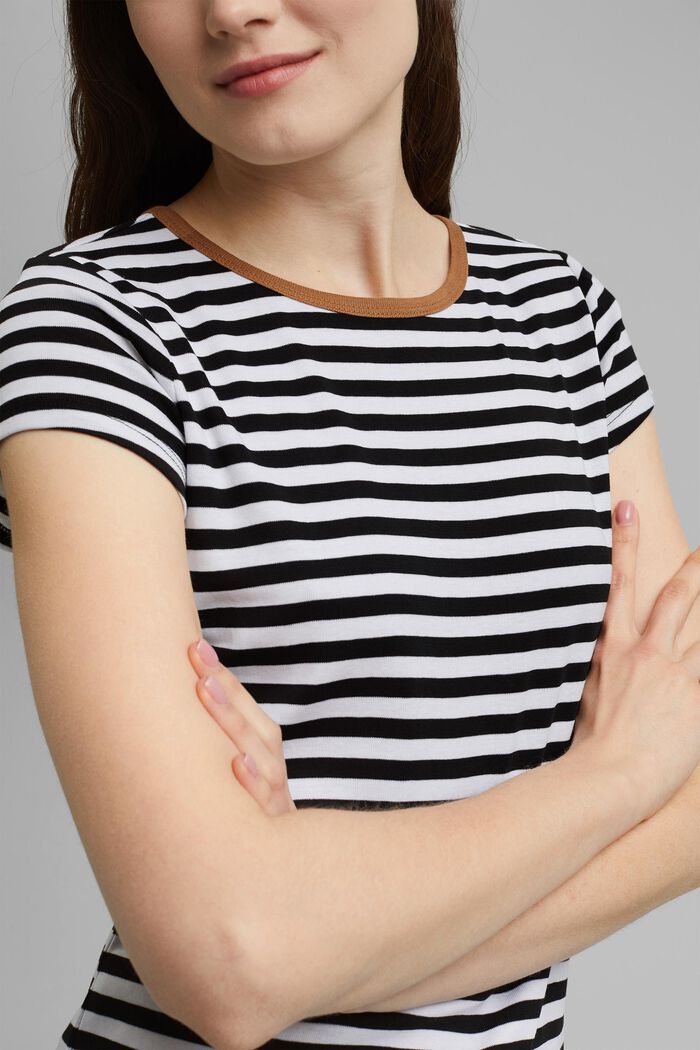 Camiseta con estampado a rayas, algodón ecológico, BLACK, detail image number 2