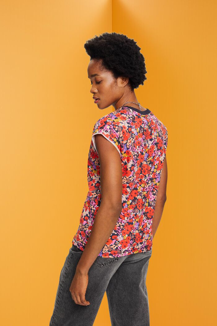 Camiseta sin mangas con estampado floral allover, NAVY COLORWAY, detail image number 3