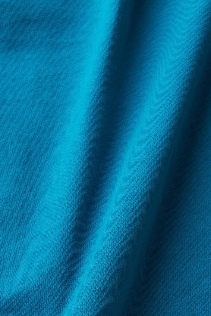 Camiseta con estampado de flores, TEAL BLUE, detail image number 4