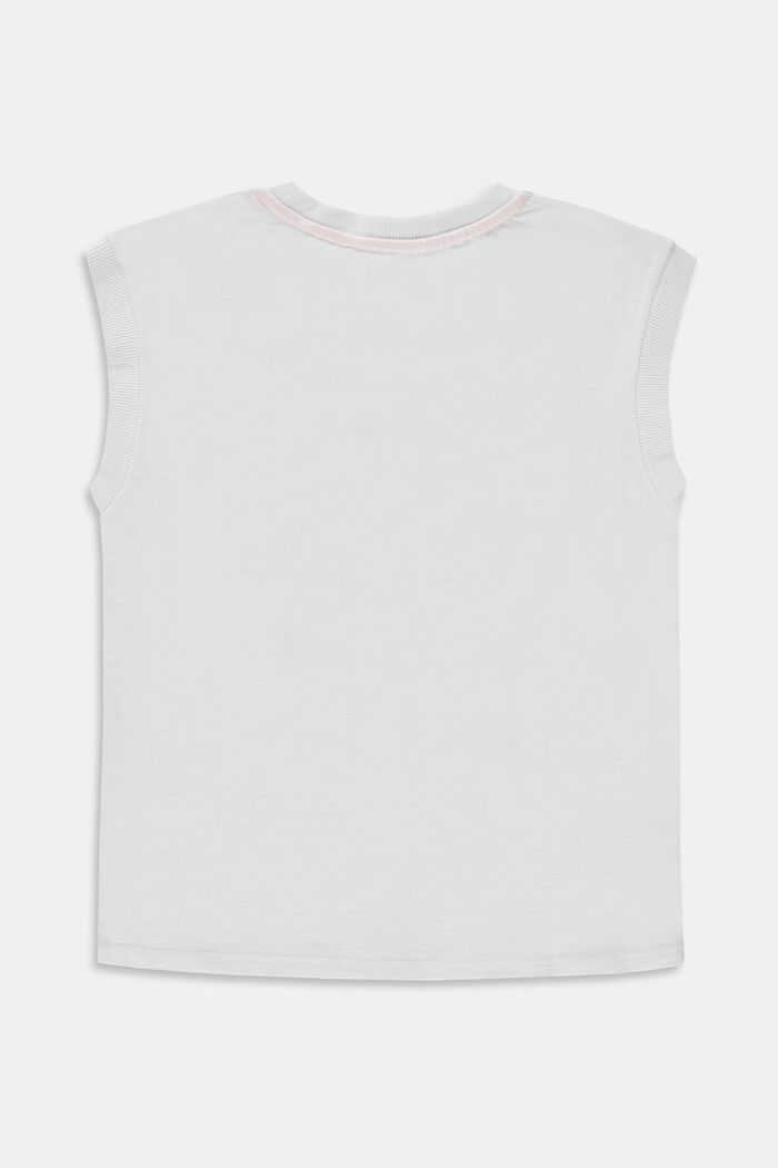 Camiseta sin mangas con estampado frontal, WHITE, detail image number 1