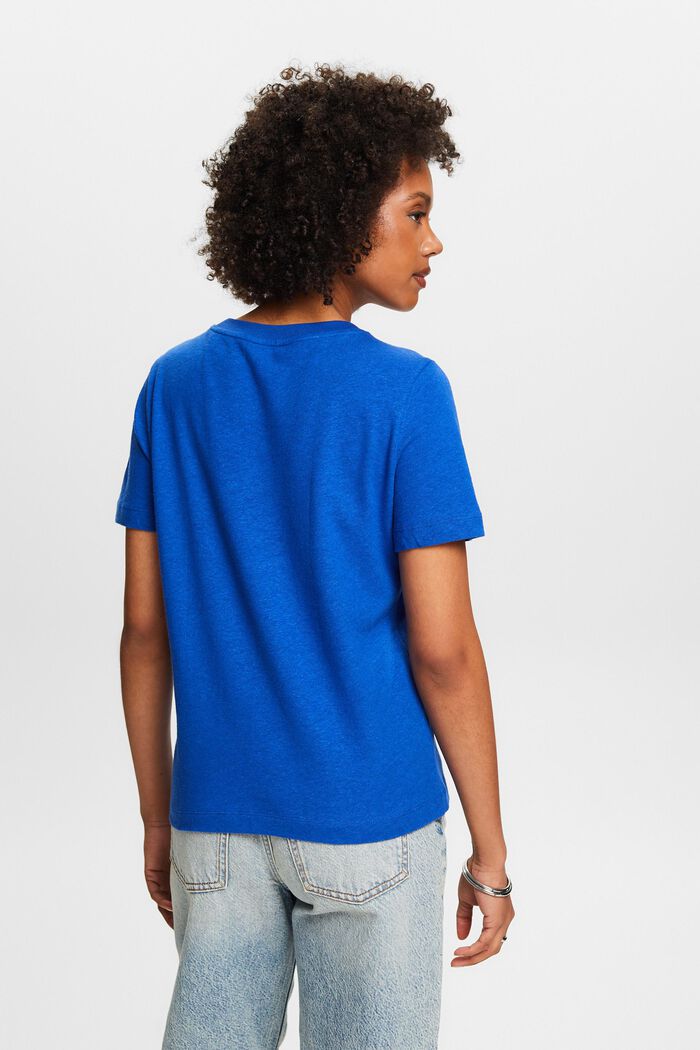 Camiseta de algodón y lino, BRIGHT BLUE, detail image number 2