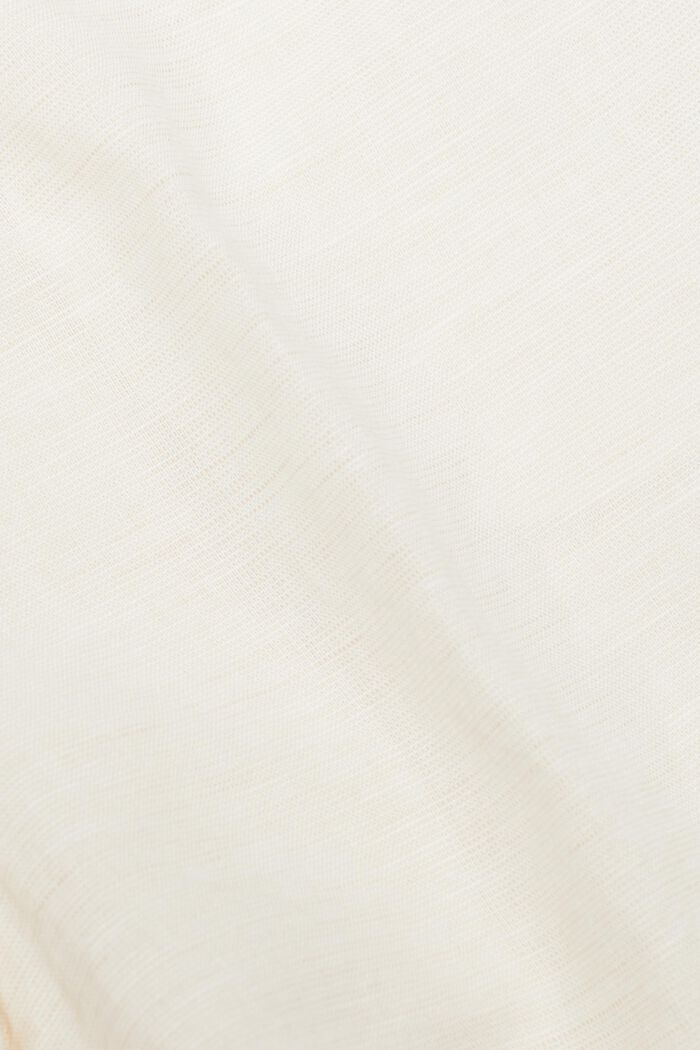 Pantalones en lino de algodón sin cierres, CREAM BEIGE, detail image number 4