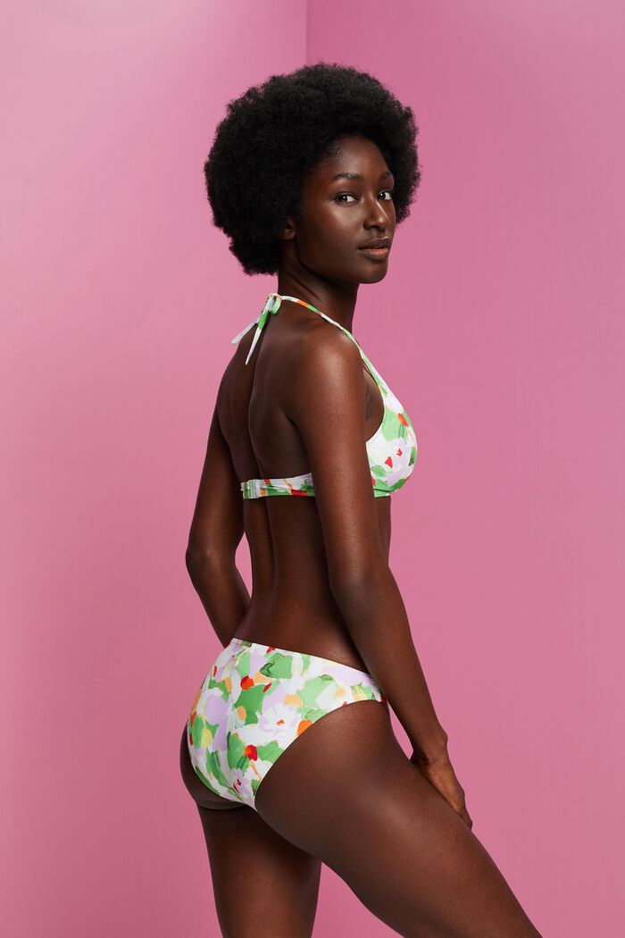 Braguita de bikini de tejido reciclado con estampado, GREEN, detail image number 2