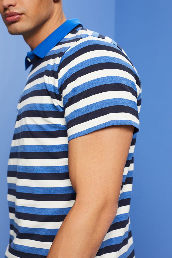 Camiseta a rayas en tejido jersey de algodón, NAVY, detail image number 2