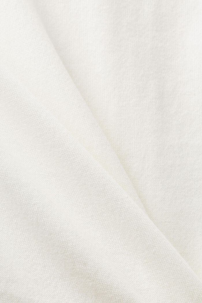 Jersey de algodón con el cuello en pico, OFF WHITE, detail image number 5