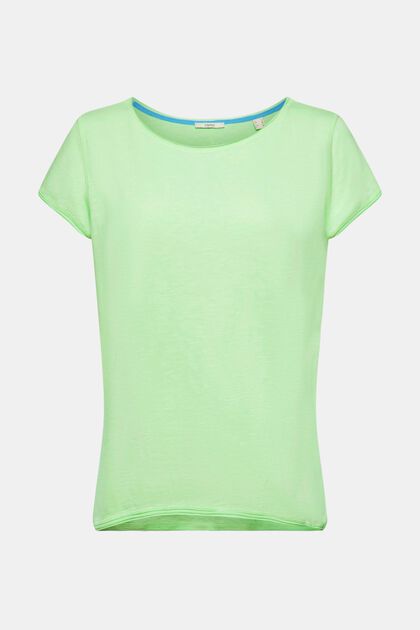 Camiseta flameada de algodón, CITRUS GREEN, overview