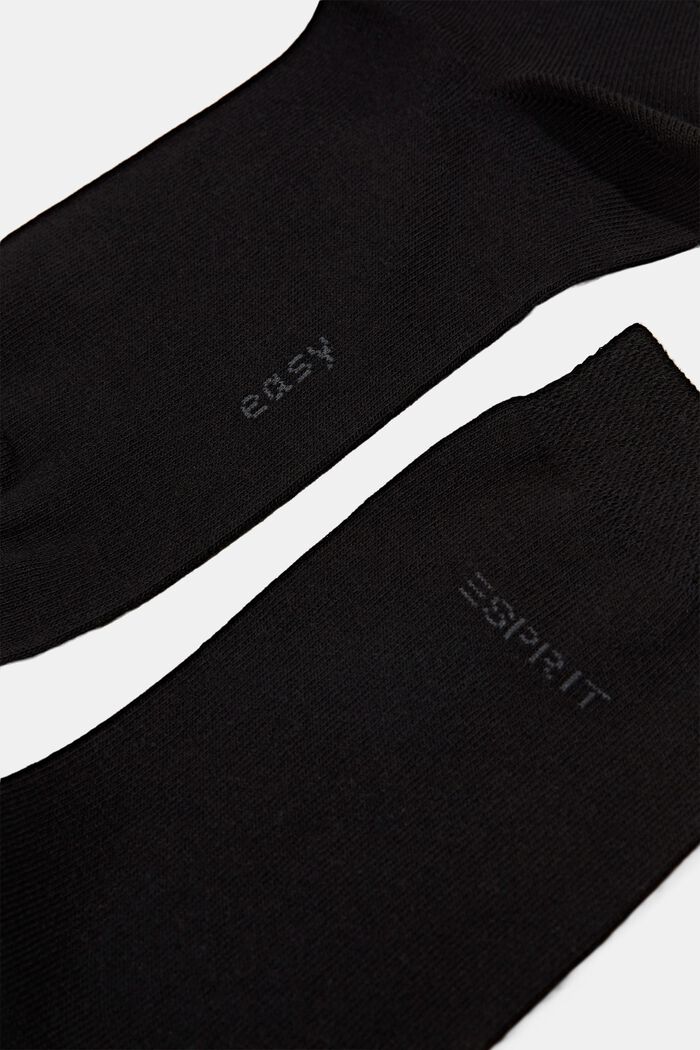Pack de dos pares de calcetines realizados en mezcla de algodón ecológico, BLACK, detail image number 1