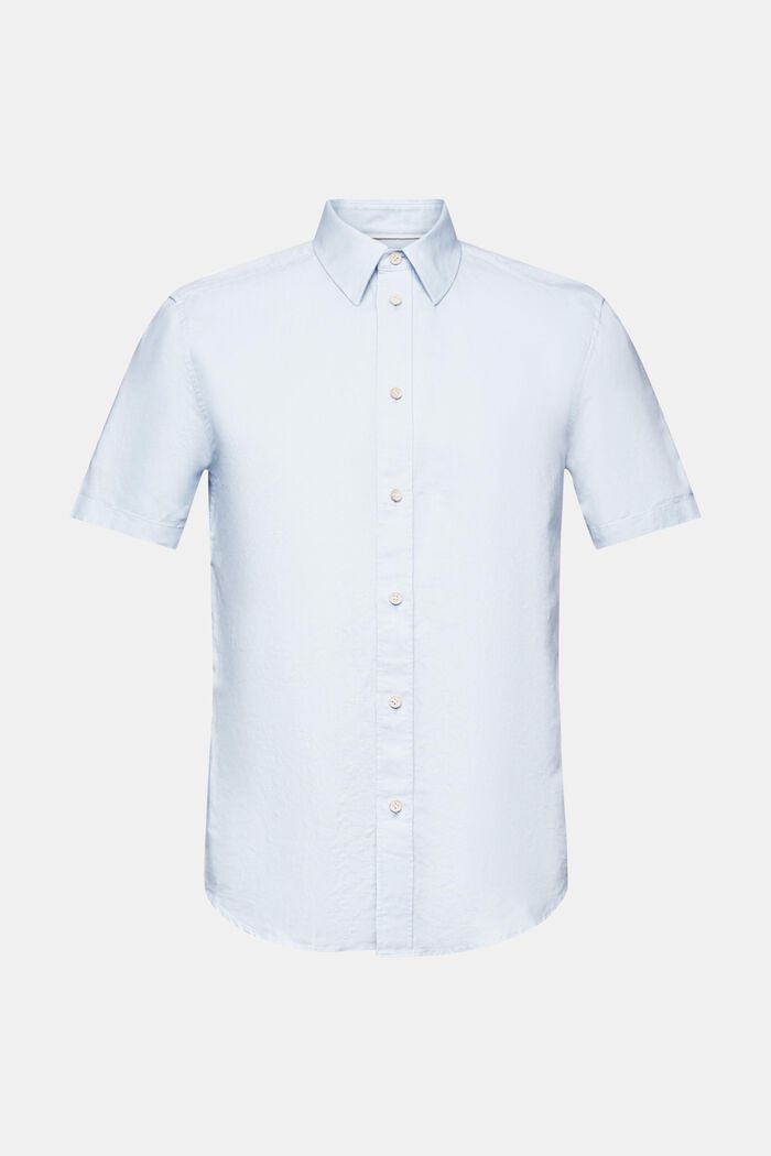 Camisa de manga corta en lino y algodón, LIGHT BLUE, detail image number 6