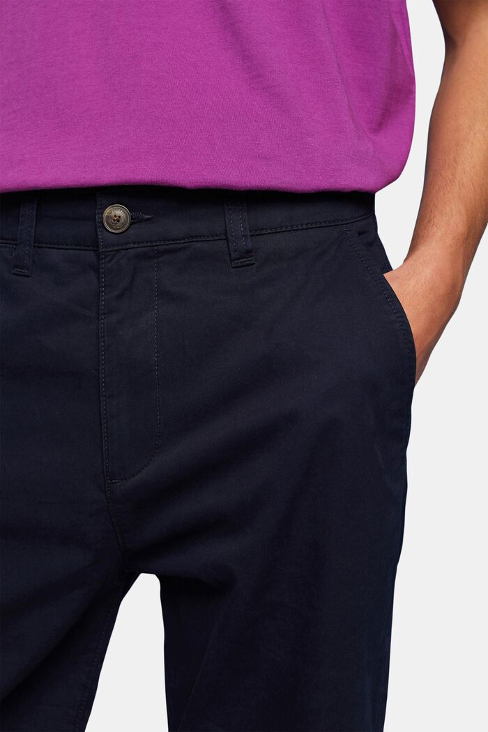 Pantalones cortos estilo chino en algodón sostenible, NAVY, detail image number 2