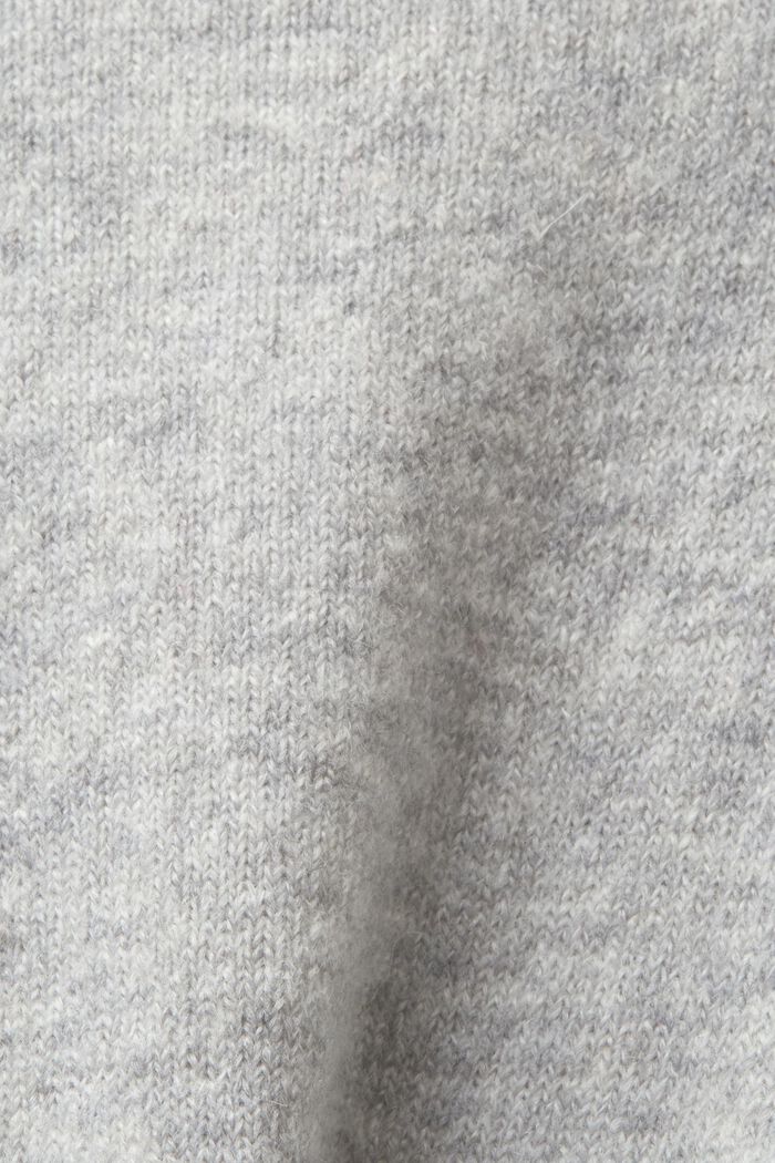 Cárdigan de manga larga abierto en mezcla de lana, LIGHT GREY, detail image number 5