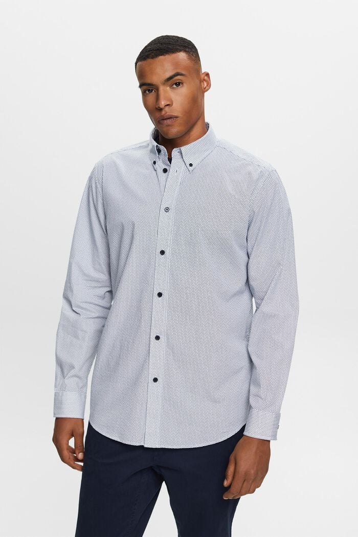 Camisa en popelina de algodón, NAVY, detail image number 0
