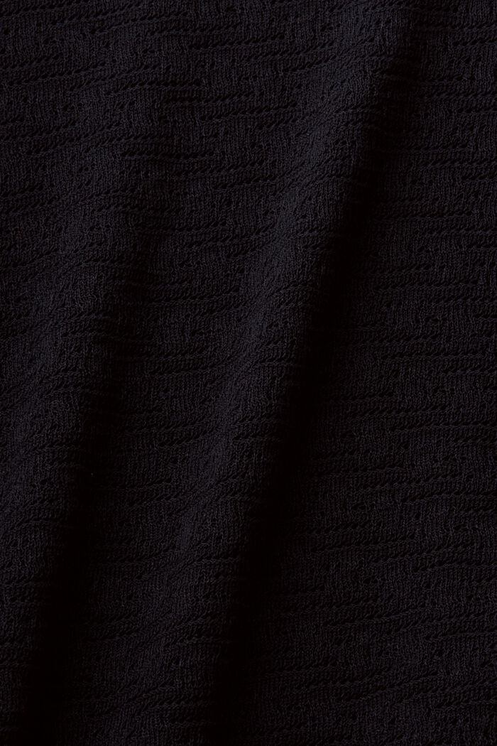 Jersey de diseño calado y manga corta, BLACK, detail image number 4