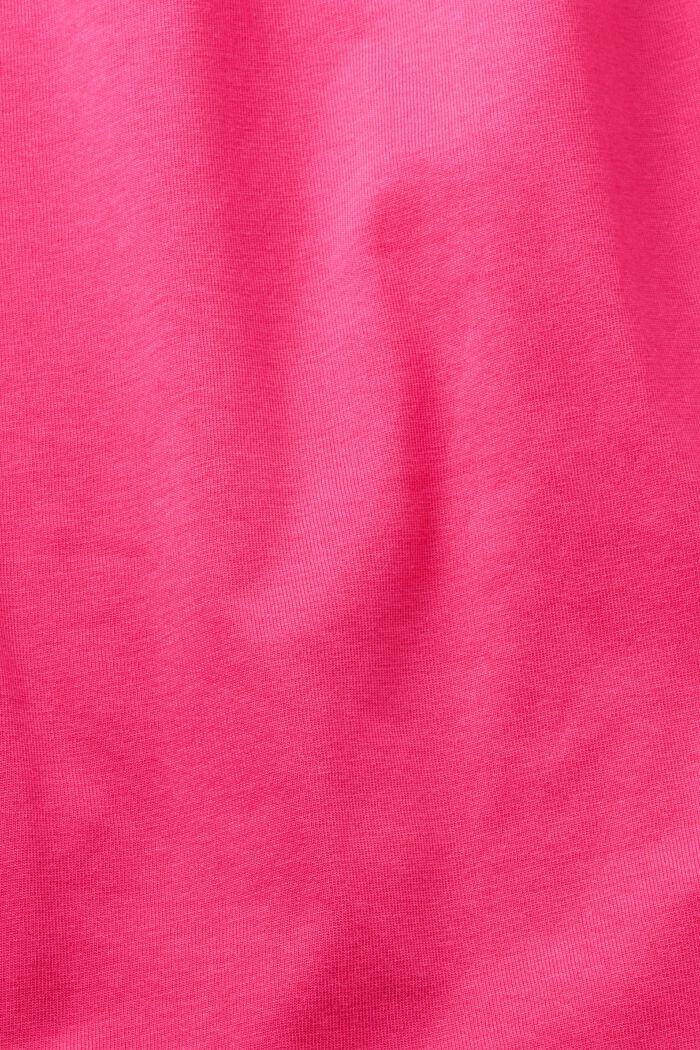 Camiseta con estampado floral en el pecho, PINK FUCHSIA, detail image number 4
