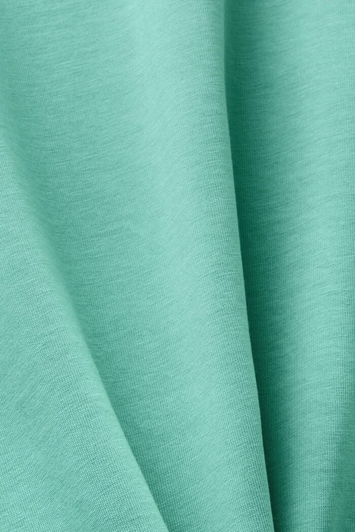 Camiseta en tejido jersey de algodón con diseño geométrico, DUSTY GREEN, detail image number 5