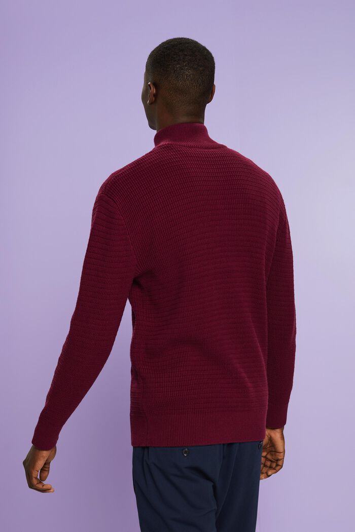 Jersey de punto de algodón texturizado, GARNET RED, detail image number 2