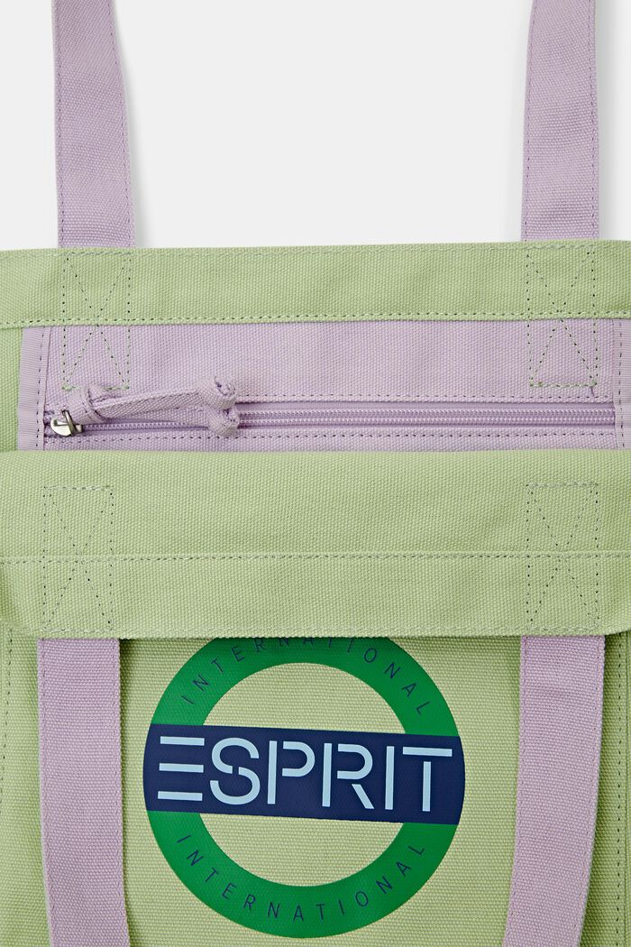 Bolso de mano de lona con logotipo, LIGHT GREEN, detail image number 3