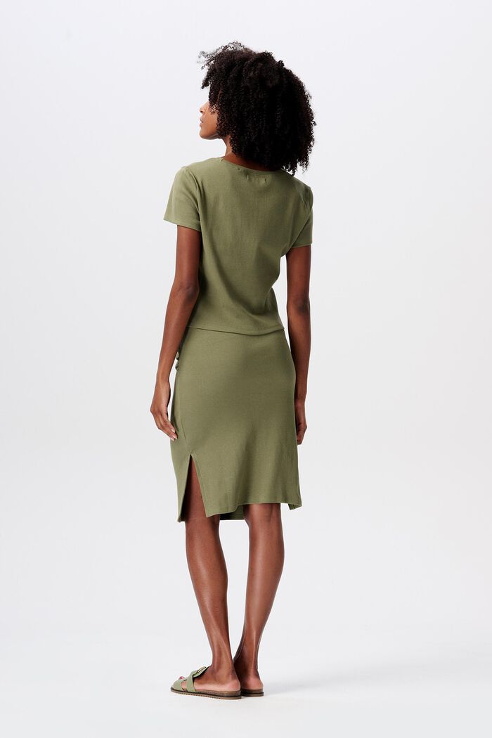 MATERNITY conjunto de 2 piezas con top y falda, OLIVE GREEN, detail image number 1