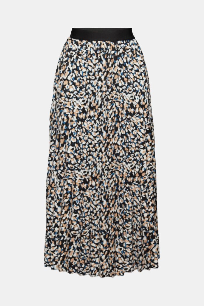 Reciclada: falda midi de pliegues con estampado, BLUE, overview