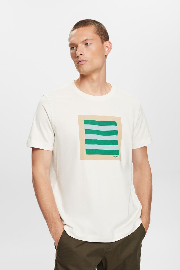 Camiseta en tejido jersey de algodón con diseño geométrico, ICE, detail image number 0