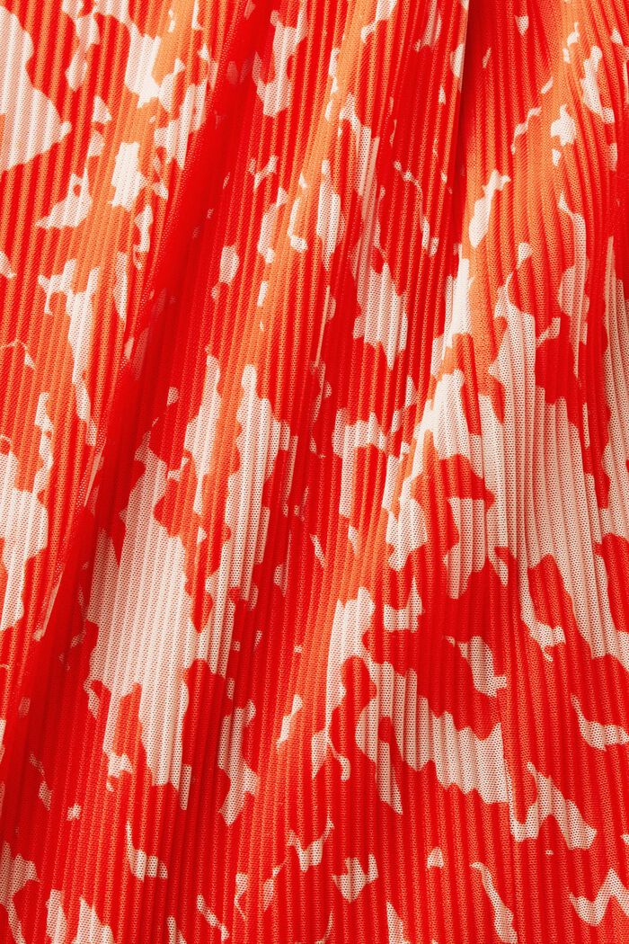 Falda midi de malla estampada, BRIGHT ORANGE, detail image number 6
