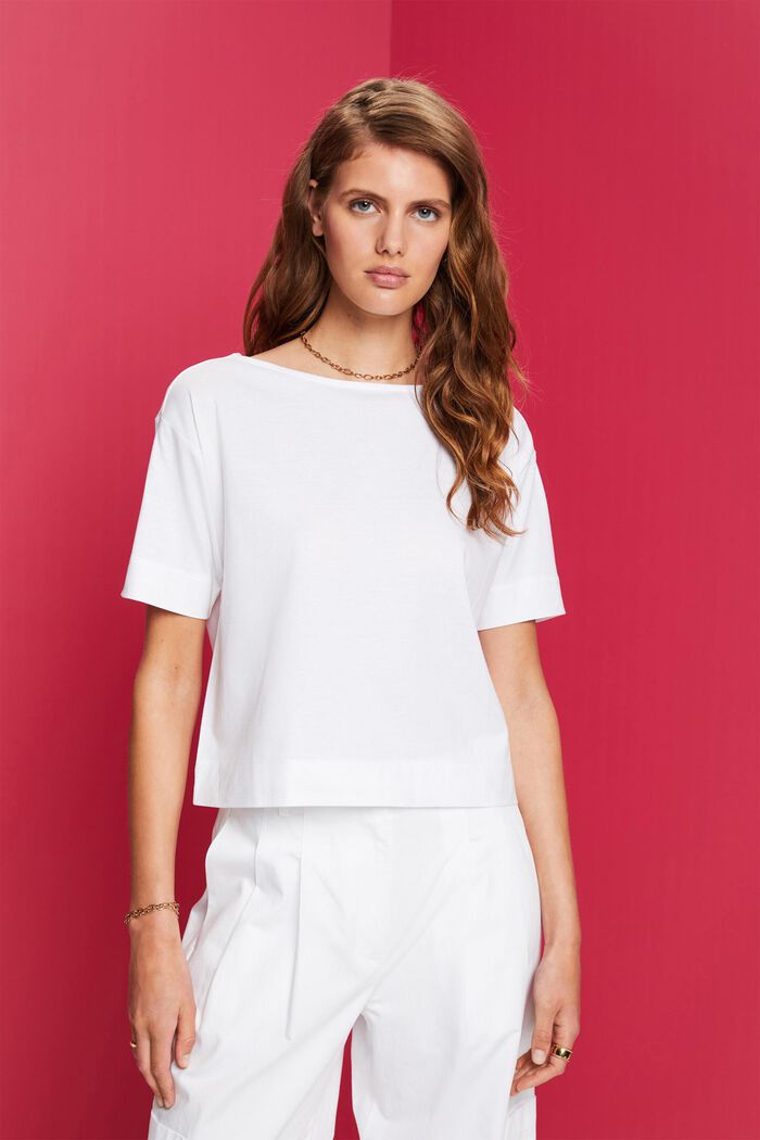 Camiseta de corte cuadrado, TENCEL™, WHITE, detail image number 0