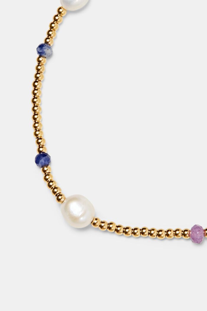 Pulsera de perlas en acero inoxidable, GOLD BICOLOUR, detail image number 1