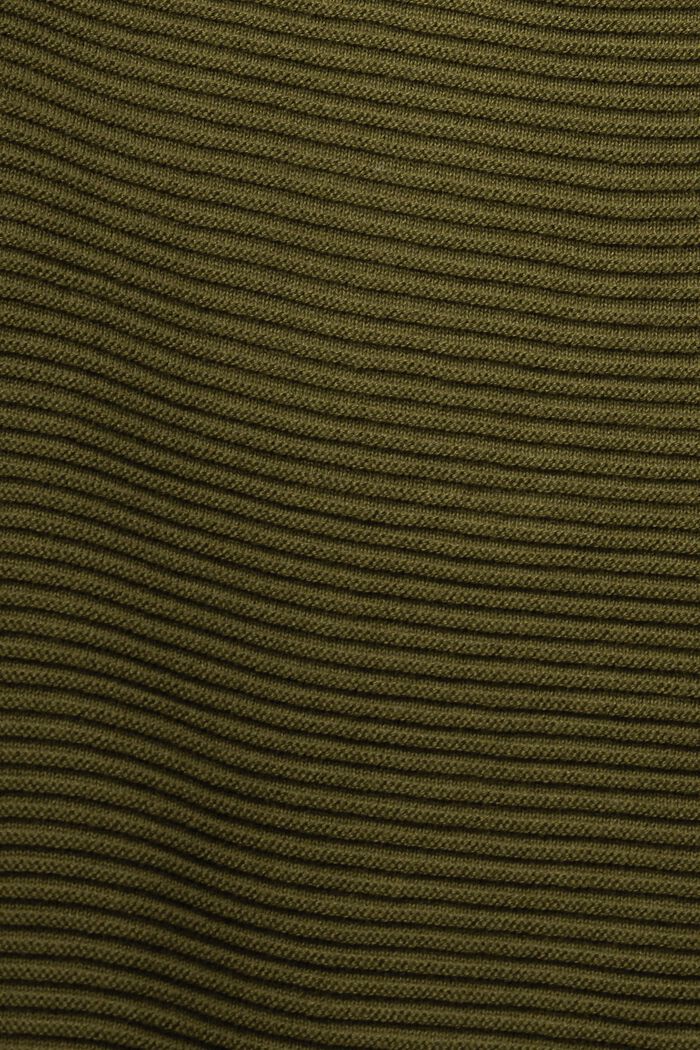 Jersey con cuello alto, 100% algodón, KHAKI GREEN, detail image number 5