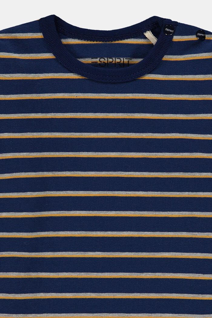 Camiseta de manga larga con diseño a rayas en algodón ecológico, BLUE, detail image number 2