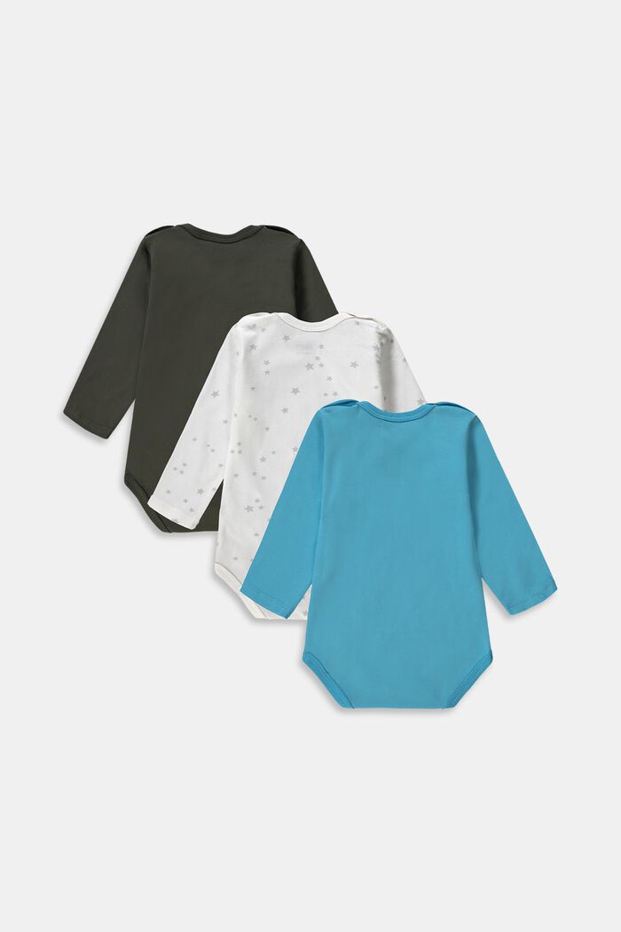 Pack de tres bodies, algodón ecológico, TURQUOISE, detail image number 1