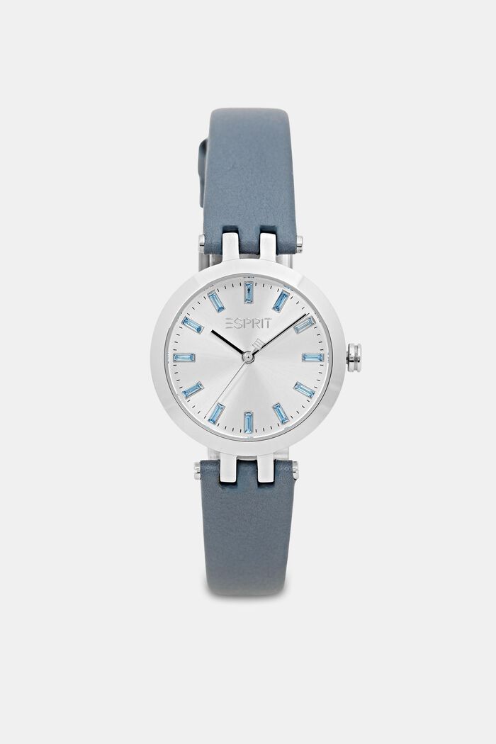 Reloj con pulsera de piel, BLUE, detail image number 0