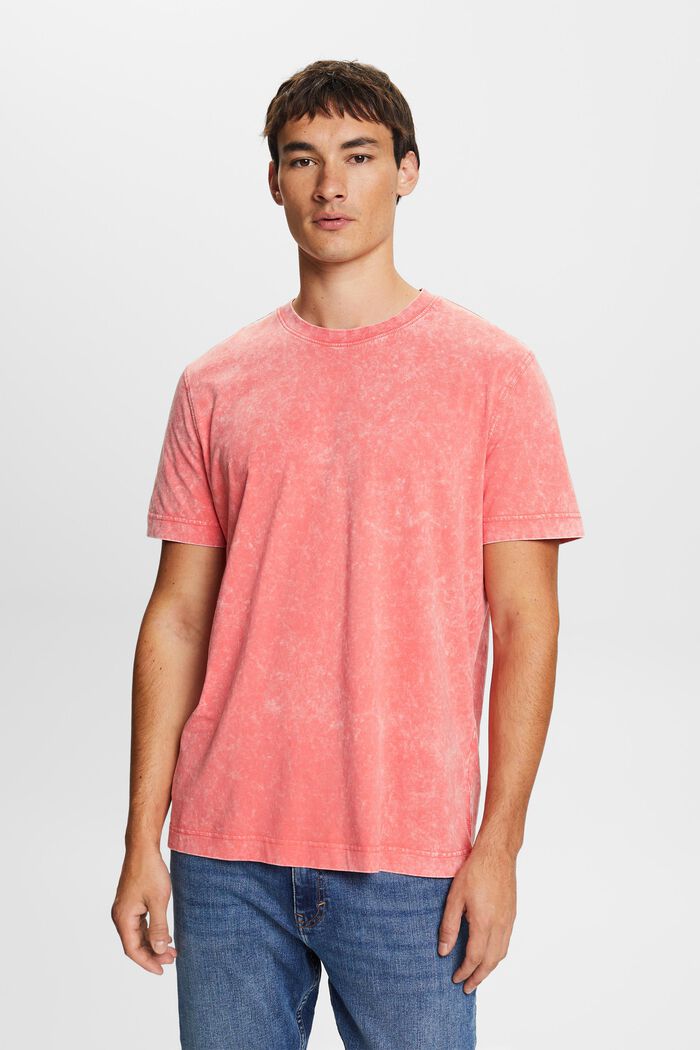 Camiseta lavada a la piedra. 100% algodón, CORAL RED, detail image number 1
