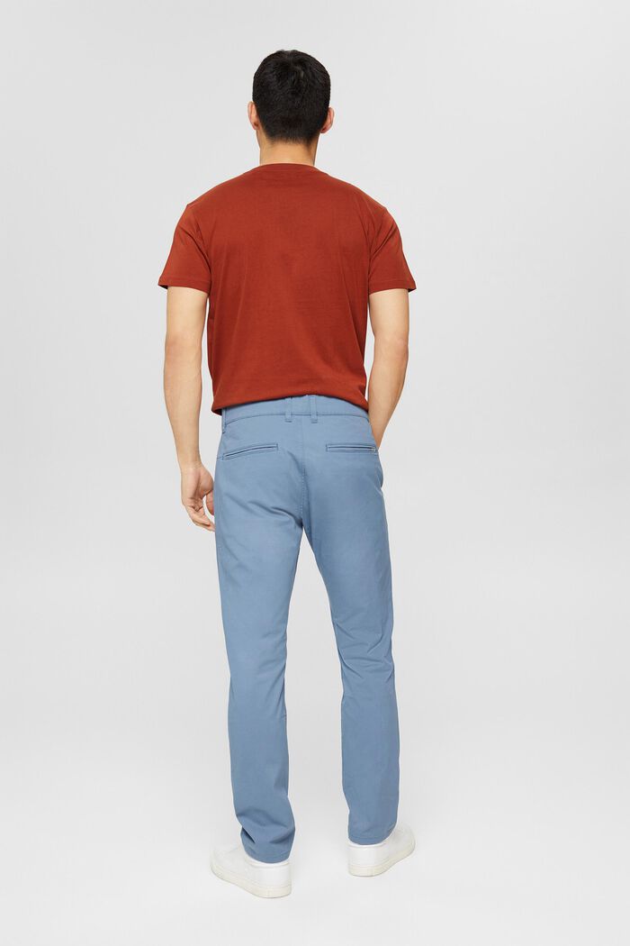 Pantalones chinos ajustados en algodón ecológico, BLUE, detail image number 3
