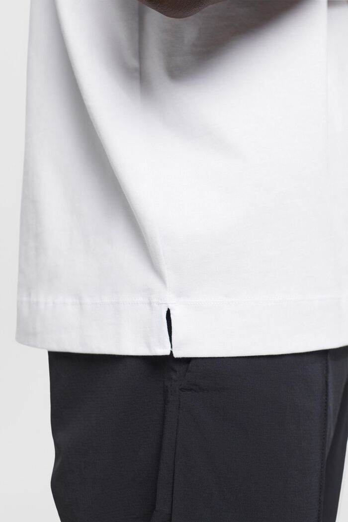 Camiseta de algodón con estampado en el pecho, WHITE, detail image number 4