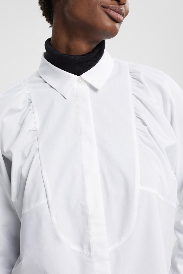 Blusa camisera de popelina, WHITE, detail image number 2