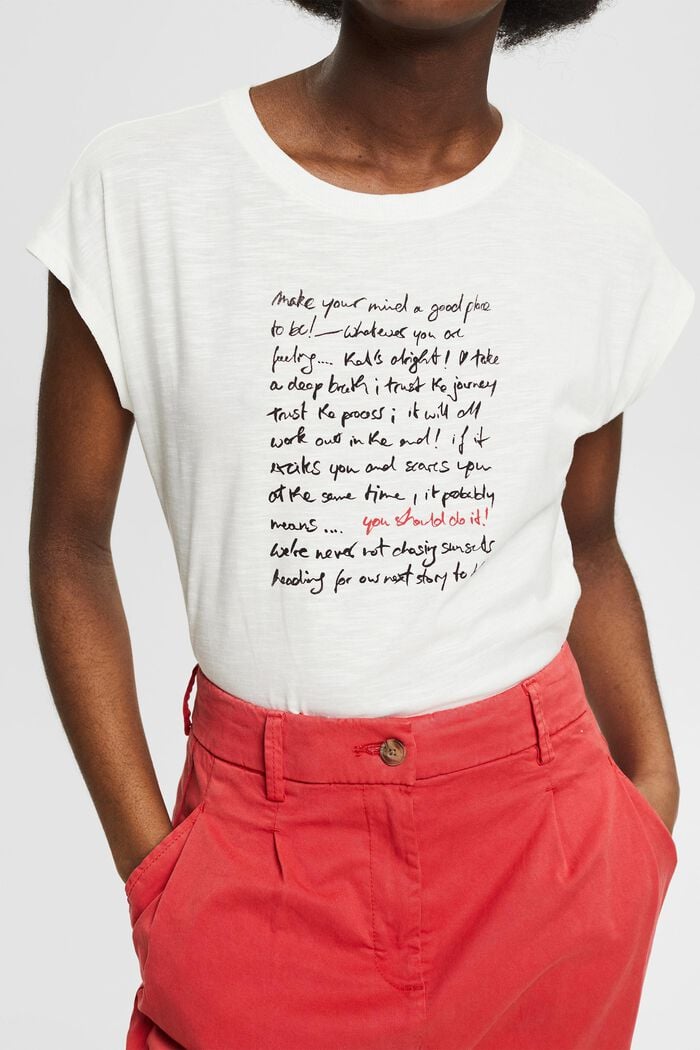 Camiseta estampada con algodón ecológico, OFF WHITE, detail image number 2