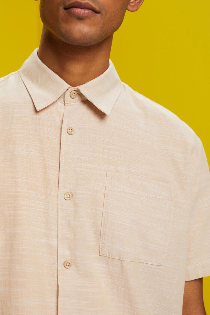 Camisa de algodón con cuello abotonado, SAND, detail image number 2